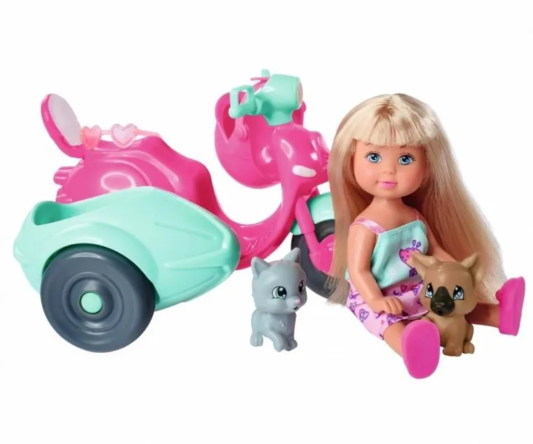 Evi Love, Przyjaciele na skuterze, lalka ze skuterem i figurkami zwierząt