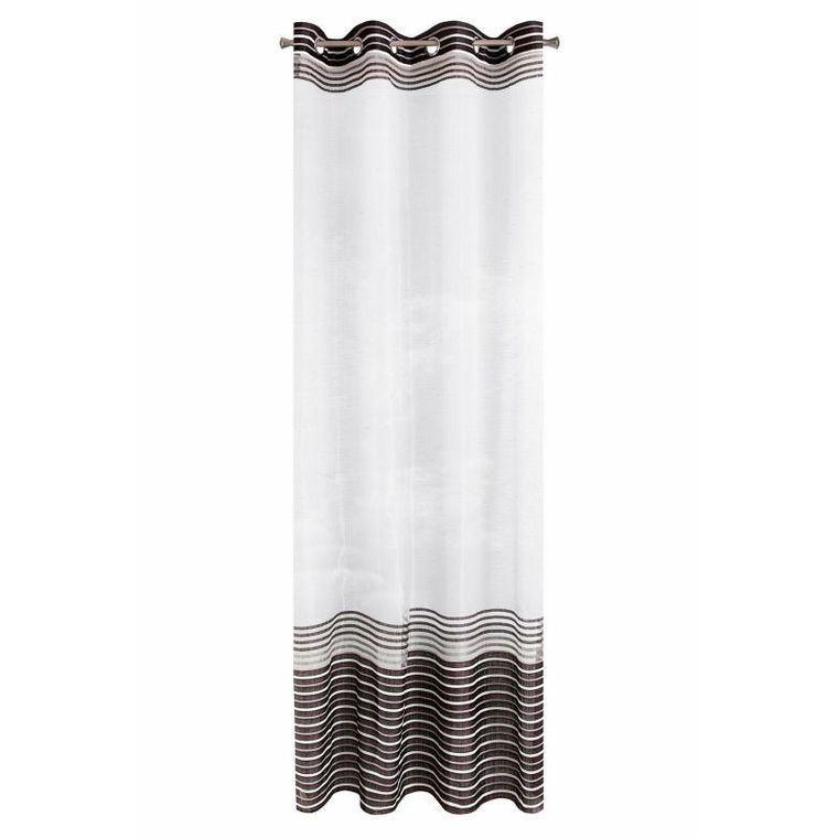 Evi, zasłona gotowa, zdobiona w górnej i dolnej części atłasowymi pasami, 140-250 cm