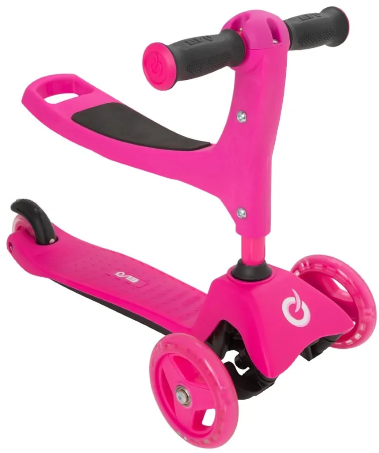 EVO, jeździk i hulajnoga 2w1, różowa