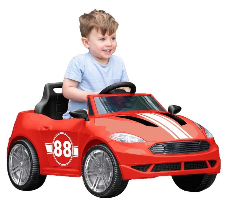 EVO, kabriolet, pojazd na akumulator, czerwony