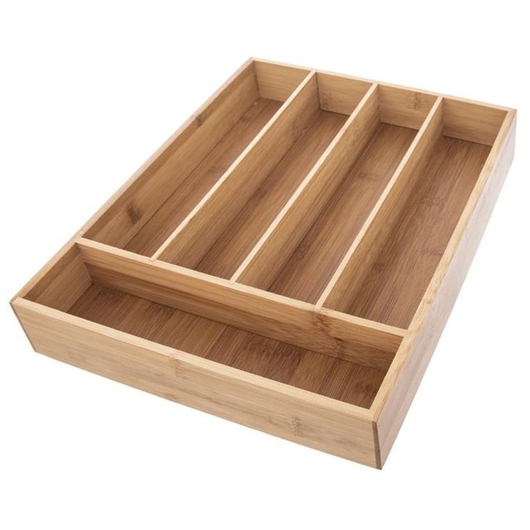Excellent Houseware, bambusowy organizer na sztućce