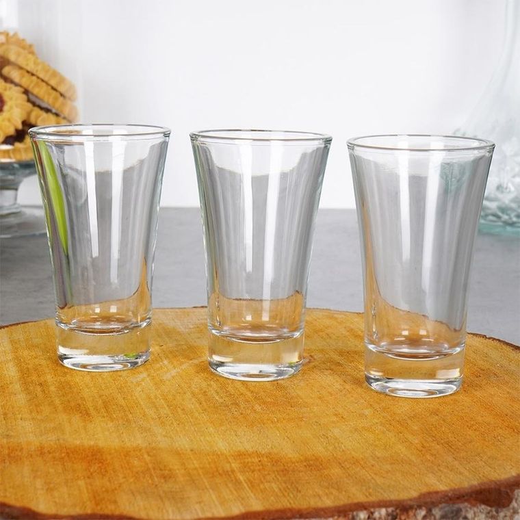 Excellent Houseware, kieliszki do wódki szklane, 60 ml, 3 szt.