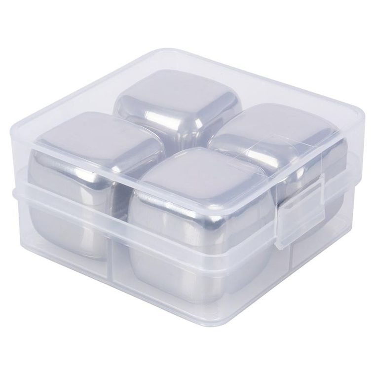 Excellent Houseware, kostki lodowe stalowe, wielorazowe, 4 szt.