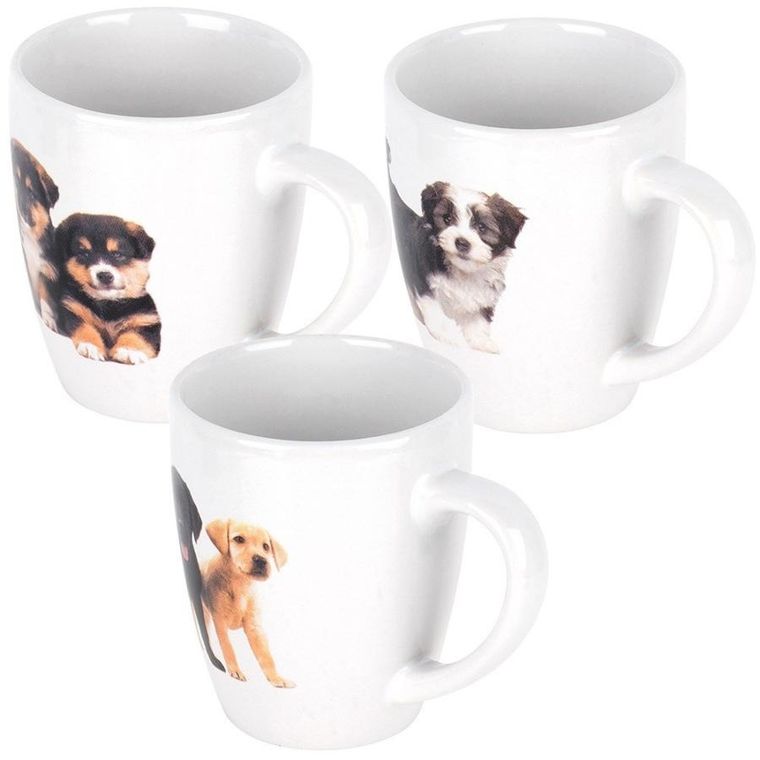 Excellent Houseware, kubki ceramiczne, 220 ml, 3 szt.