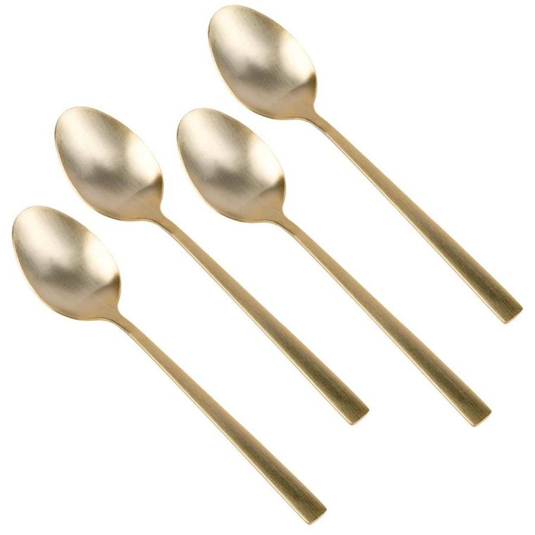 Excellent Houseware, łyżeczki do herbaty, stalowe, złote, 4 szt.