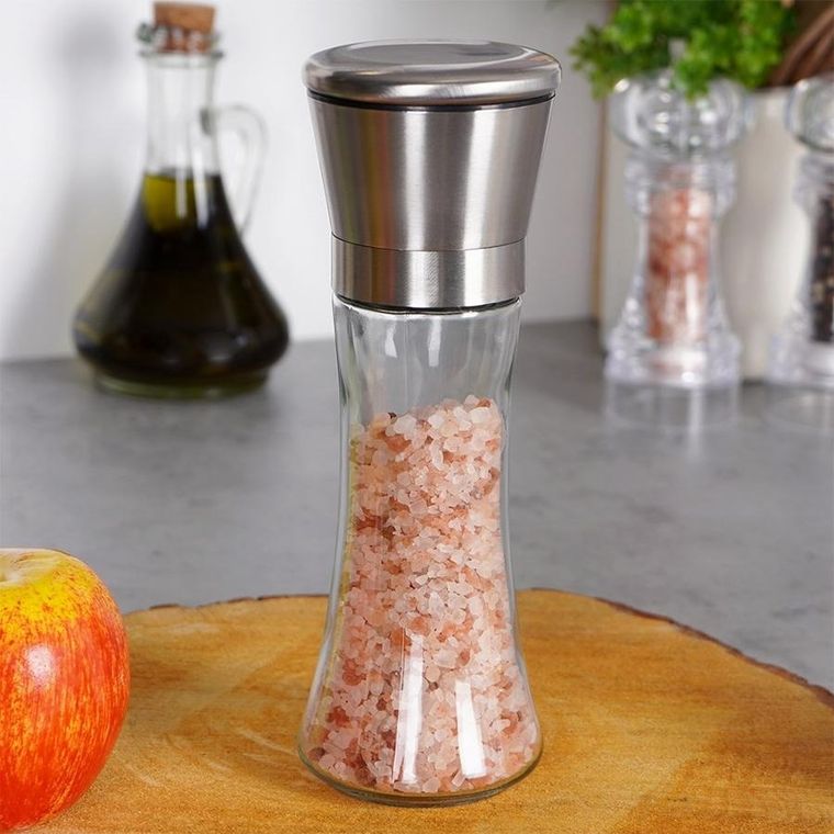 Excellent Houseware, młynek do pieprzu i soli, szklany, 19 cm