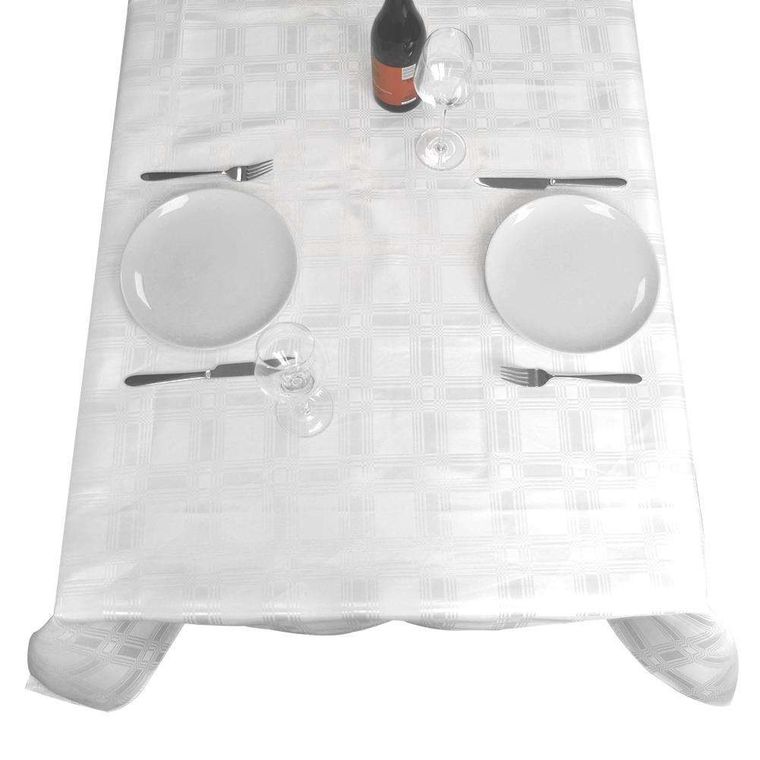 Excellent Houseware, obrus plamoodporny, biały prostokątny, 130-180 cm