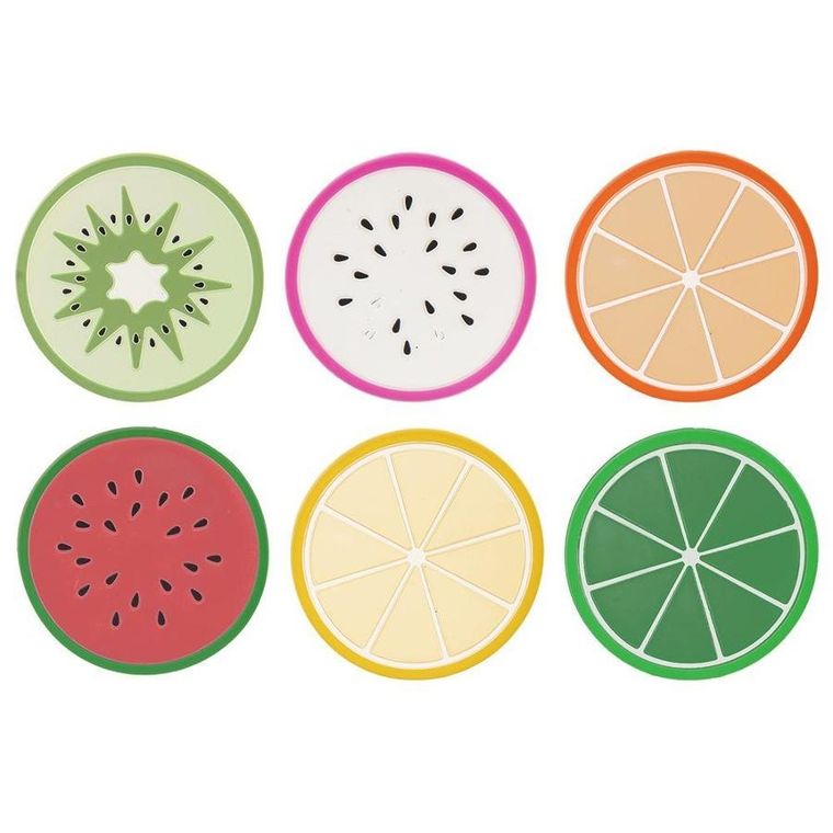 Excellent Houseware, podkładka, owoce, 8,5 cm, 6 szt.