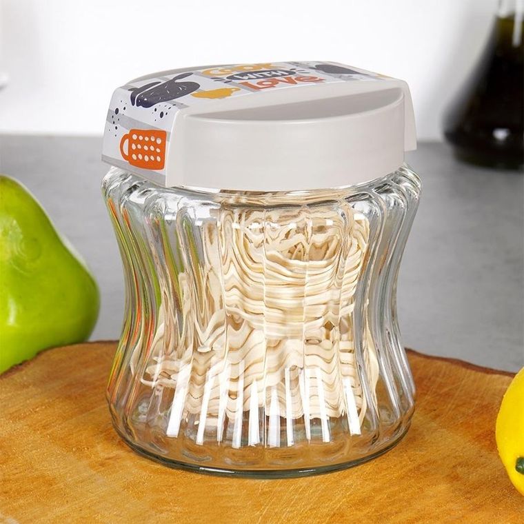 Excellent Houseware, pojemnik na produkty sypkie, szklany, 900 ml