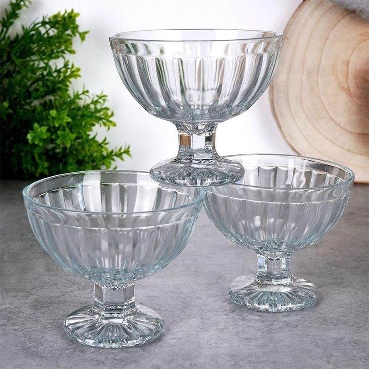 Excellent Houseware, Pucharki do lodów szklane 180 ml 3 szt.