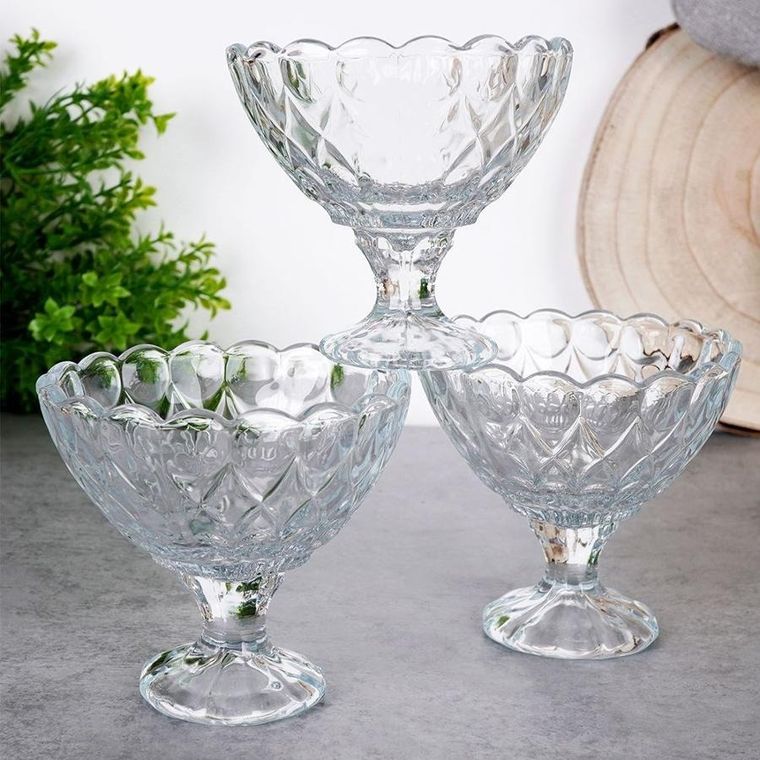 Excellent Houseware, Pucharki do lodów szklane 180 ml 3 szt.