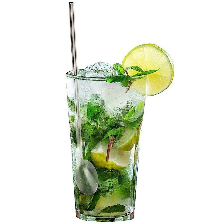 Excellent Houseware, słomki stalowe + czyścik, 4 szt.