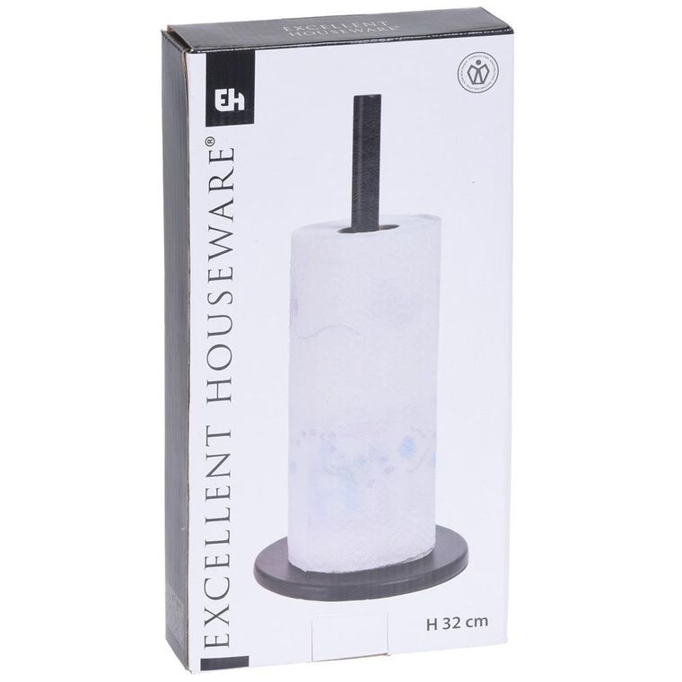 Excellent Houseware, stojak na ręczniki papierowe, czarny uchwyt