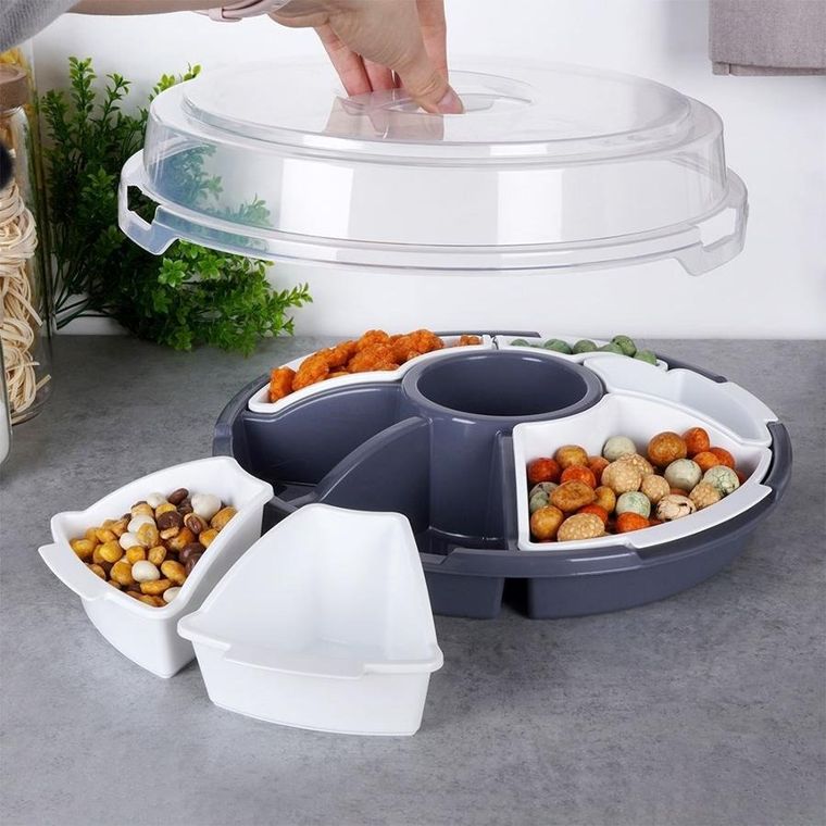 Excellent Houseware, talerz do serwowania z pokrywą, 33 cm