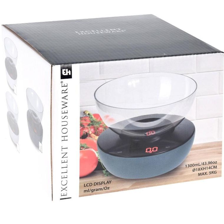 Excellent Houseware, waga kuchenna elektroniczna, z misą 1,3l