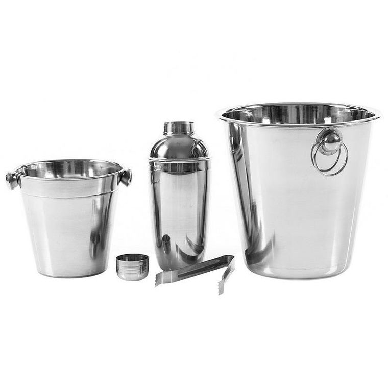 Excellent Houseware, wiaderko do lodu, shaker, szczypce, zestaw
