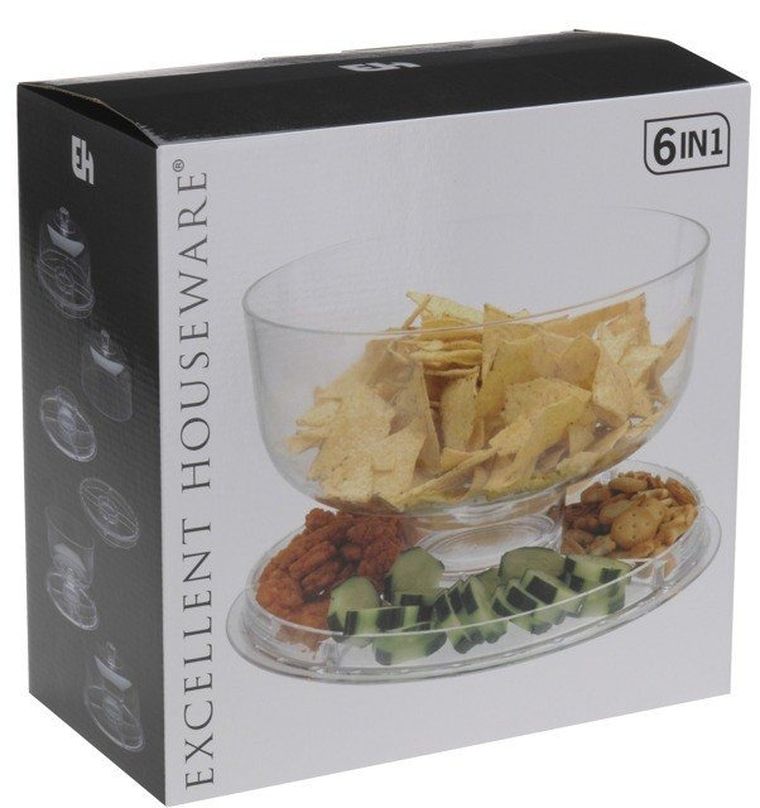 Excellent Houseware, wielofunkcyjna patera na ciasta i przekąski, z kloszem