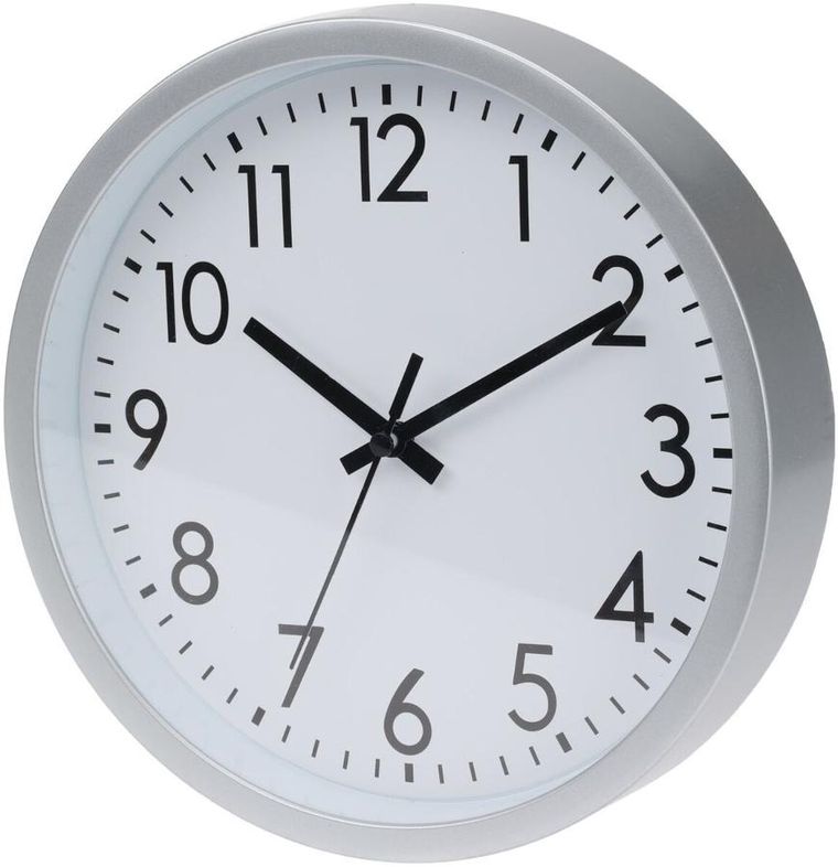 Excellent Houseware, zegar ścienny, srebrny, 20 cm