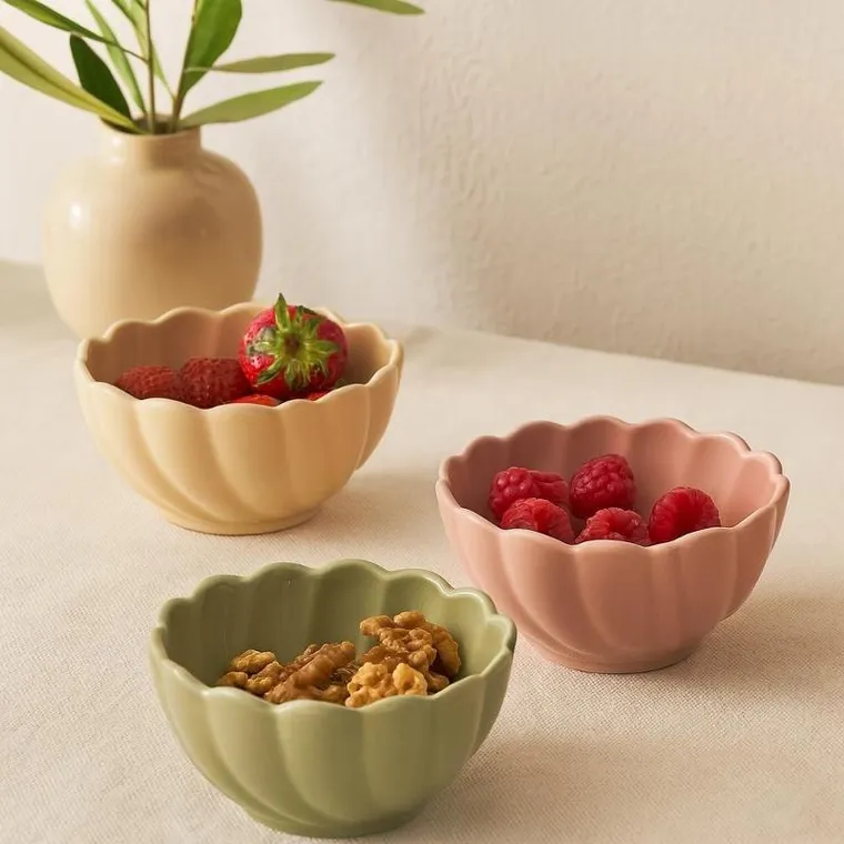 Excellent Houseware, zestaw kwiatowych misek, 150 ml, 3 szt.