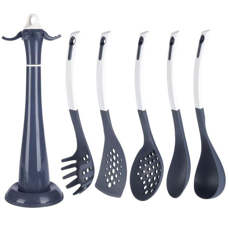 Excellent Houseware, zestaw przyborów kuchennych ze stojakiem, 5 elementów