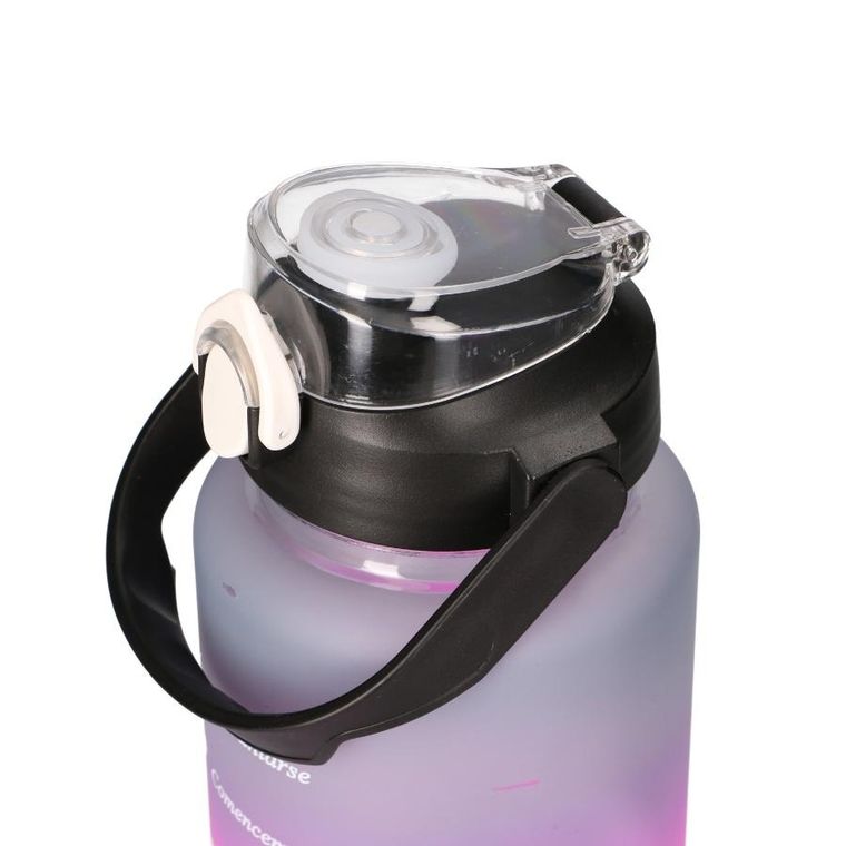 Extralink, bidon motywacyjny, zestaw 3w1, różowo-czarny, 2000 ml+900 ml+300 ml