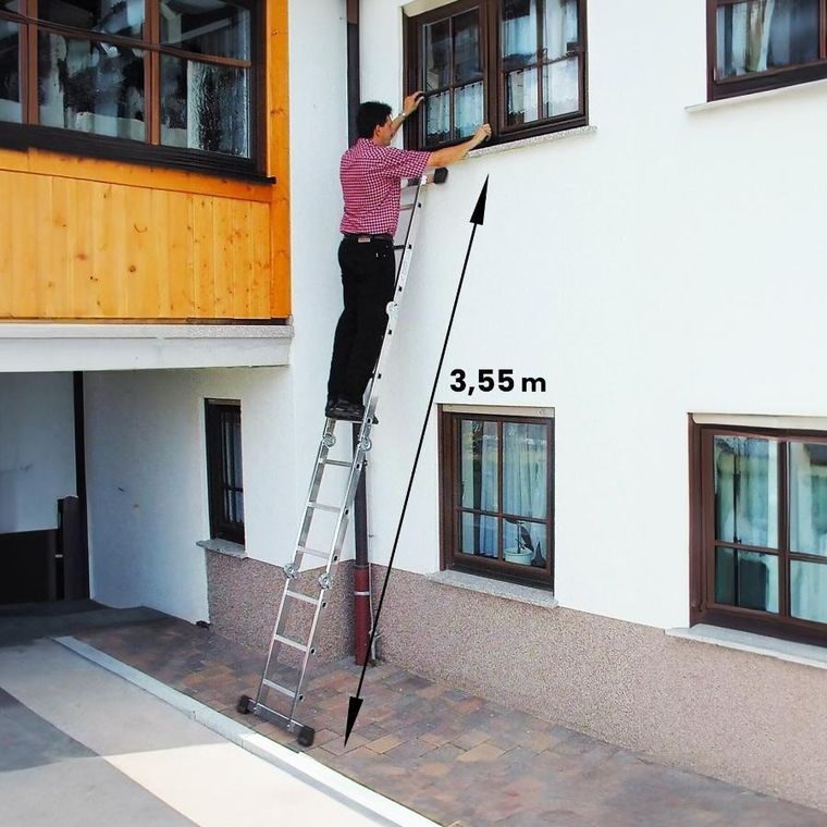 Extralink, drabina przegubowa z platformą, LAD3X4MP, 3-4, 3,55m