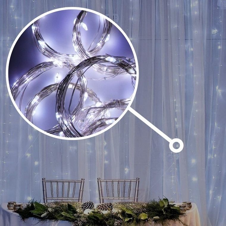 Extralink, kurtyna świetlna LED, zimne, 3-3m, 300x LED, 5V USB