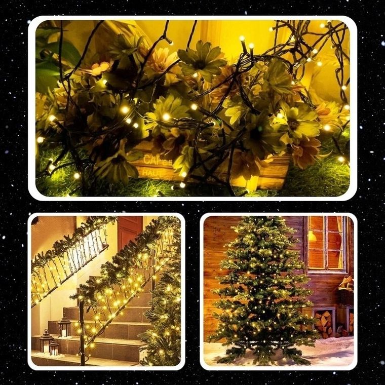 Extralink, lampki choinkowe, świąteczne, 10,5m, 100 LED, ciepłe, białe, na baterie