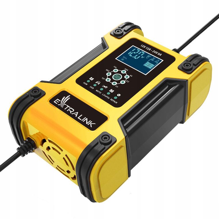 Extralink, Shango Smart Battery Charger, prostownik, 100-240VAC, 12V 12A, 24V 6A