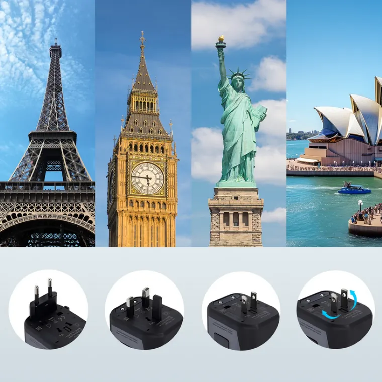 Extralink, Smart Life, adapter dla podróżnych EU/UK/USA/AU/CH, USB-C, USB-A