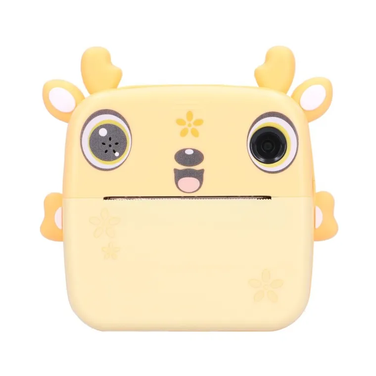 Extralink, zestaw: Jelonek, drukarka termiczna z aparatem, żółta + papier termiczny, 3 szt.