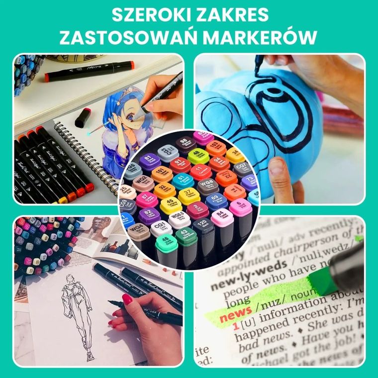 Extralink, zestaw markerów alkoholowych, 60 szt.