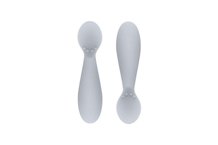 EZPZ, Tiny Spoon, silikonowa łyżeczka 2 szt. pastelowa szarość