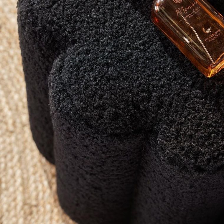 Factory, Moka, pufa dekoracyjna bouclé, 38-40 cm