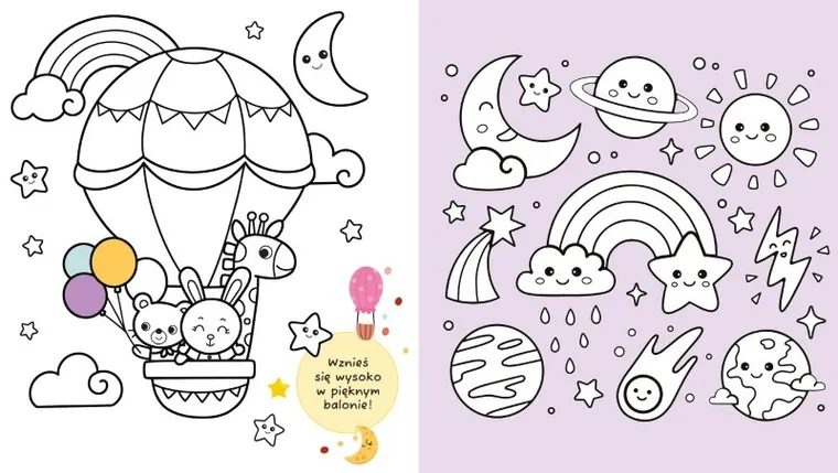 Fajne słodziaki. Kolorowanka Kawaii