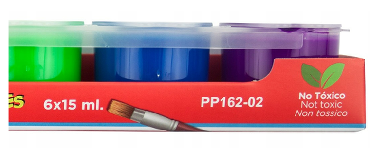 Farby tempera, fluorescencyjne, 6 kolorów, 15 ml
