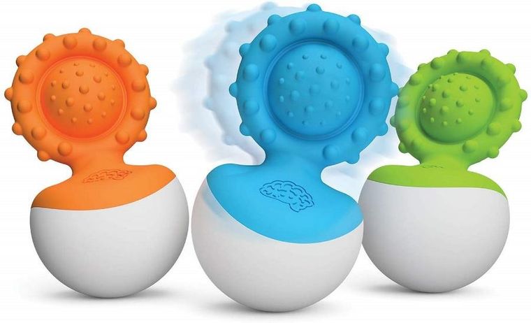 Fat Brain Toy Co, Dimpl, wańka wstańka, gryzak, zielony