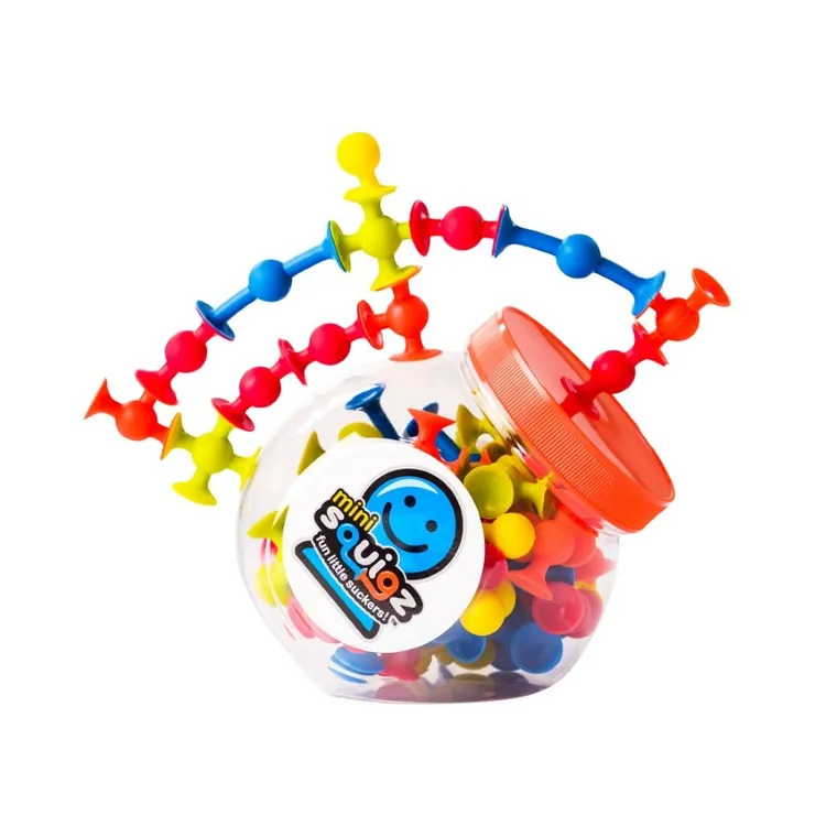 Fat Brain Toy Co. Squigz, mini przyssawki, silikonowe klocki, 75 elementów