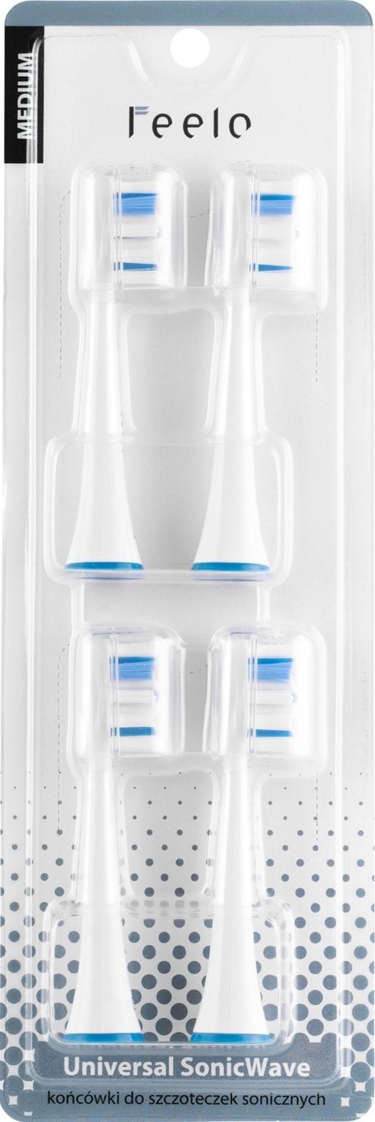 Feelo, Universal SonicWave, końcówki, zamienniki do szczoteczek sonicznych Philips Sonicare, 4 szt.