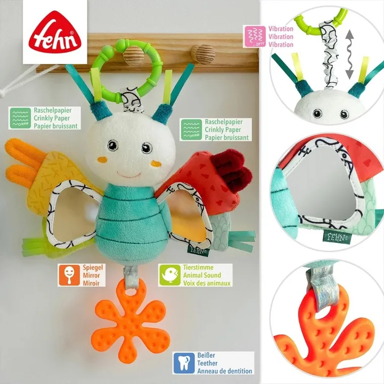 Fehn, DoBabyDoo, zawieszka, maskotka edukacyjna, motyl