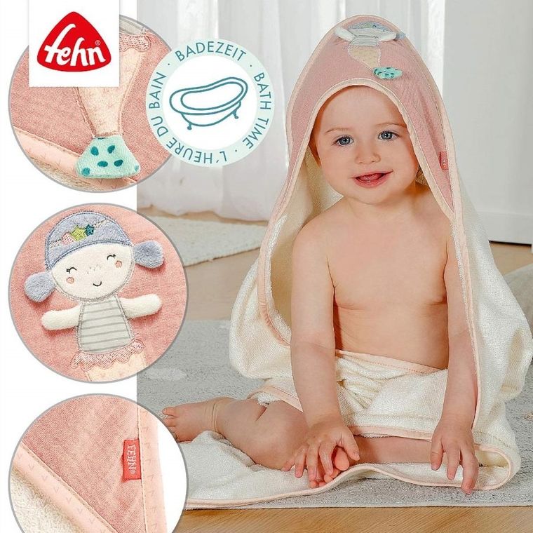 Fehn, Morze, ręcznik z kapturem, syrenka, 80-80 cm