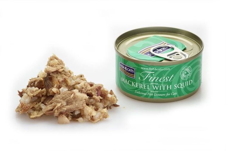 Fish4Cats, Finest Makrela, karma mokra dla kota, z kałamarnicami, 70g