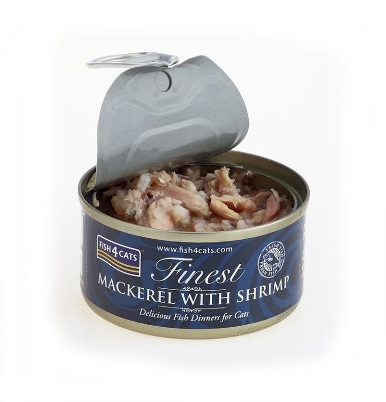 Fish4Cats, Finest Makrela, karma mokra dla kota, z krewetkami, 70g