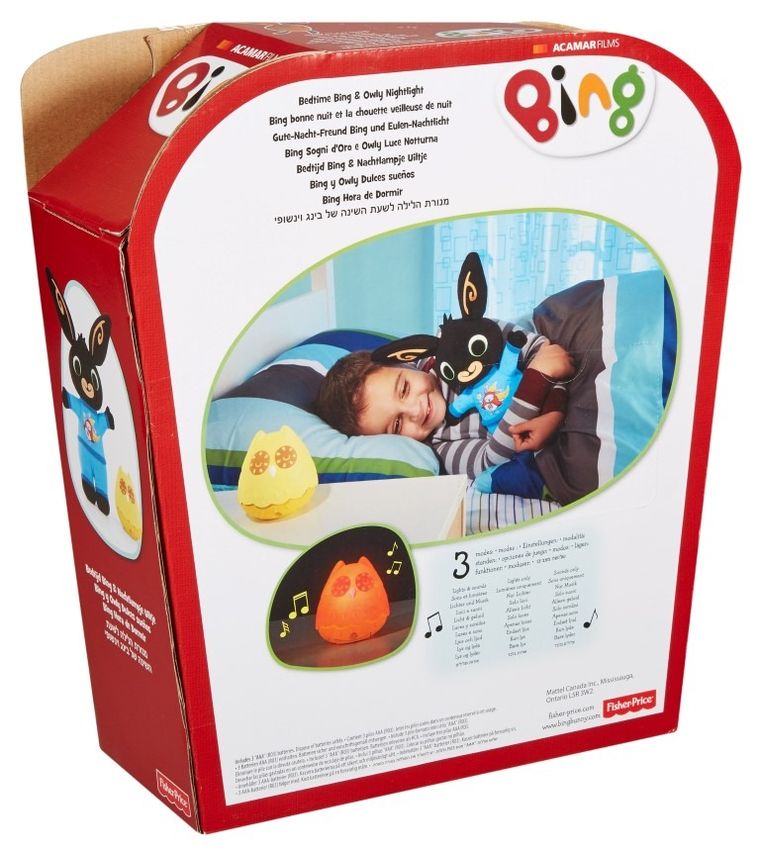 Fisher-Price, Bing, Bedtime Bing & Owly Nightlight, maskotka