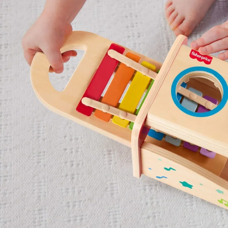 Fisher-Price, Drewniane cymbałki z przebijakiem, zabawka dla malucha