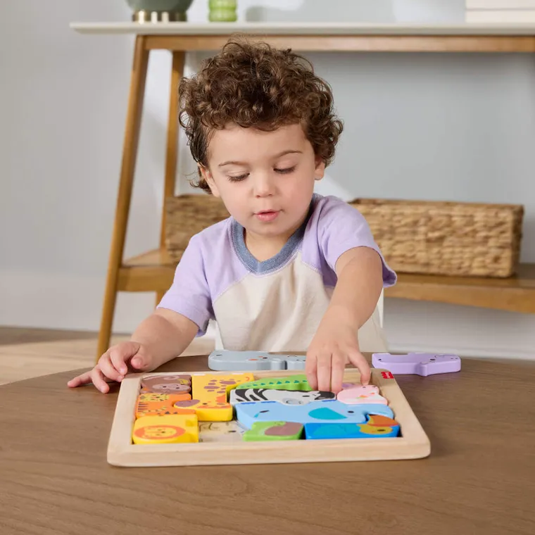 Fisher-Price, Drewniane Puzzle, zwierzątka
