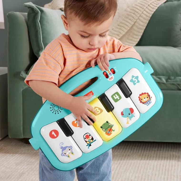Fisher-Price, Muzyczne zwierzątka, mata edukacyjna z pianinkiem, zabawka niemowlęca