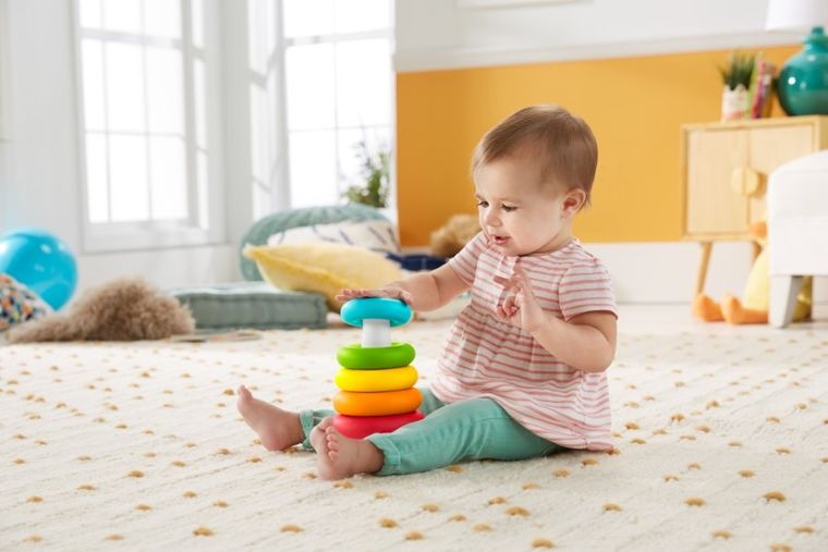 Fisher-Price, Pierwsze klocki malucha + piramidka z kółek, zabawka niemowlęca
