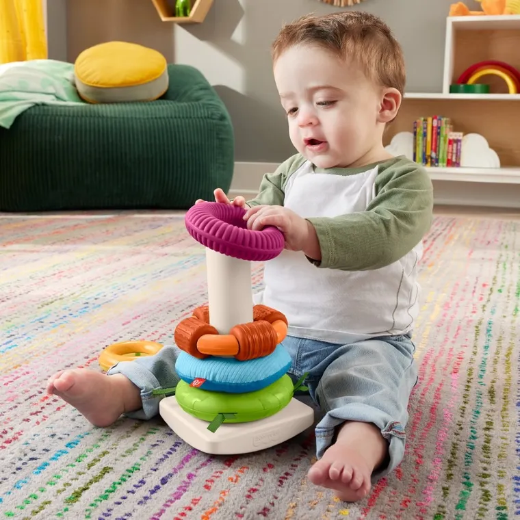 Fisher-Price, Piramidka sensoryczna z kółek, zabawka niemowlęca