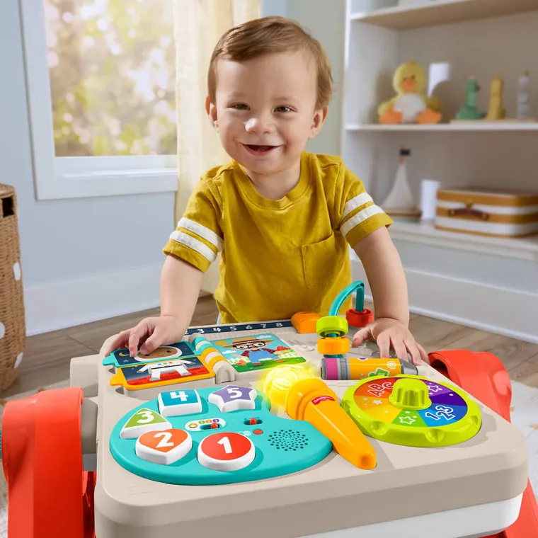 Fisher-Price, Ucz się i śmiej!, Stoliczek edukacyjny - Sztaluga 4 w 1, zabawka interaktywna